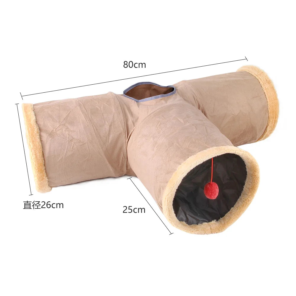 Collapsible Winter Suede Tunnel for Playtime Fun