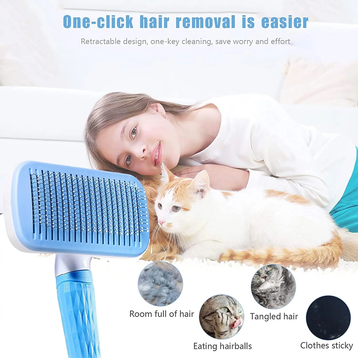 Pet Hair Remover Grooming Brush and Comb