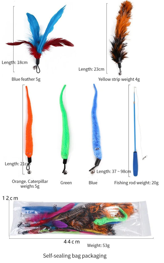 11 Piece Cat Feather Toy Replacement Set
