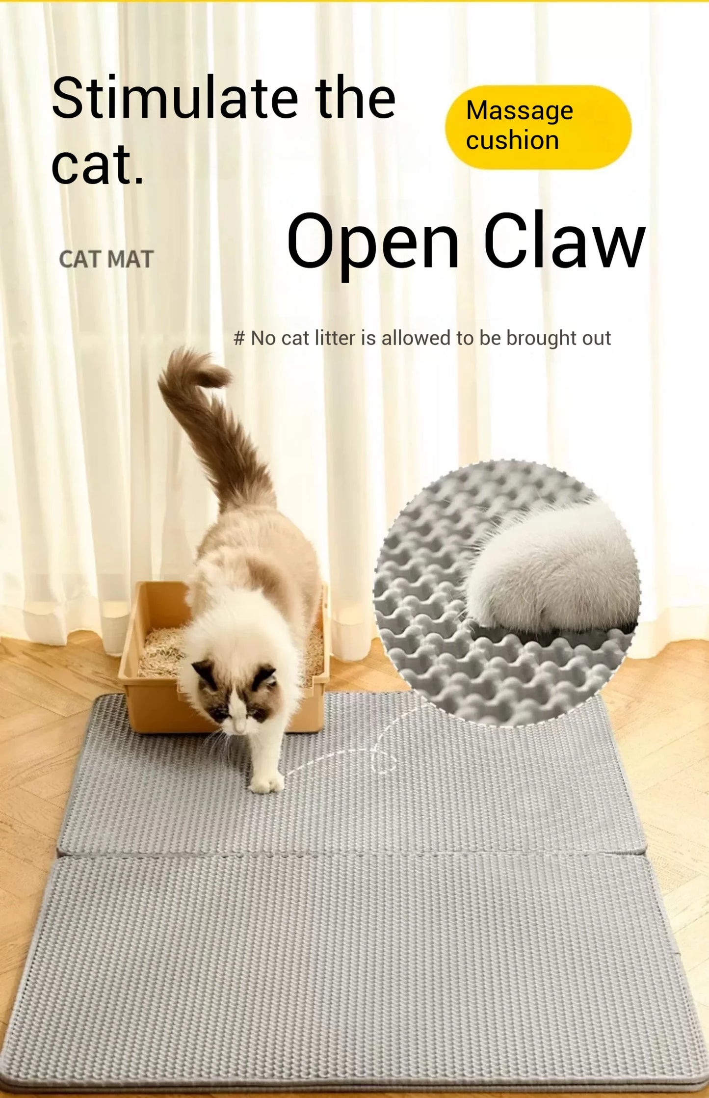 Large Waterproof Cat Litter Trapping Mat