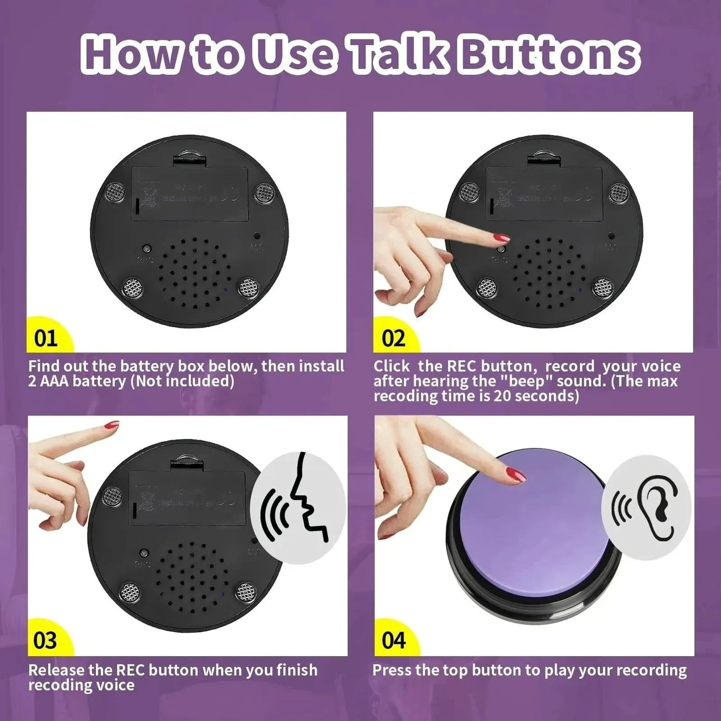 Dog Communication Buttons Voice Recording Buzzer