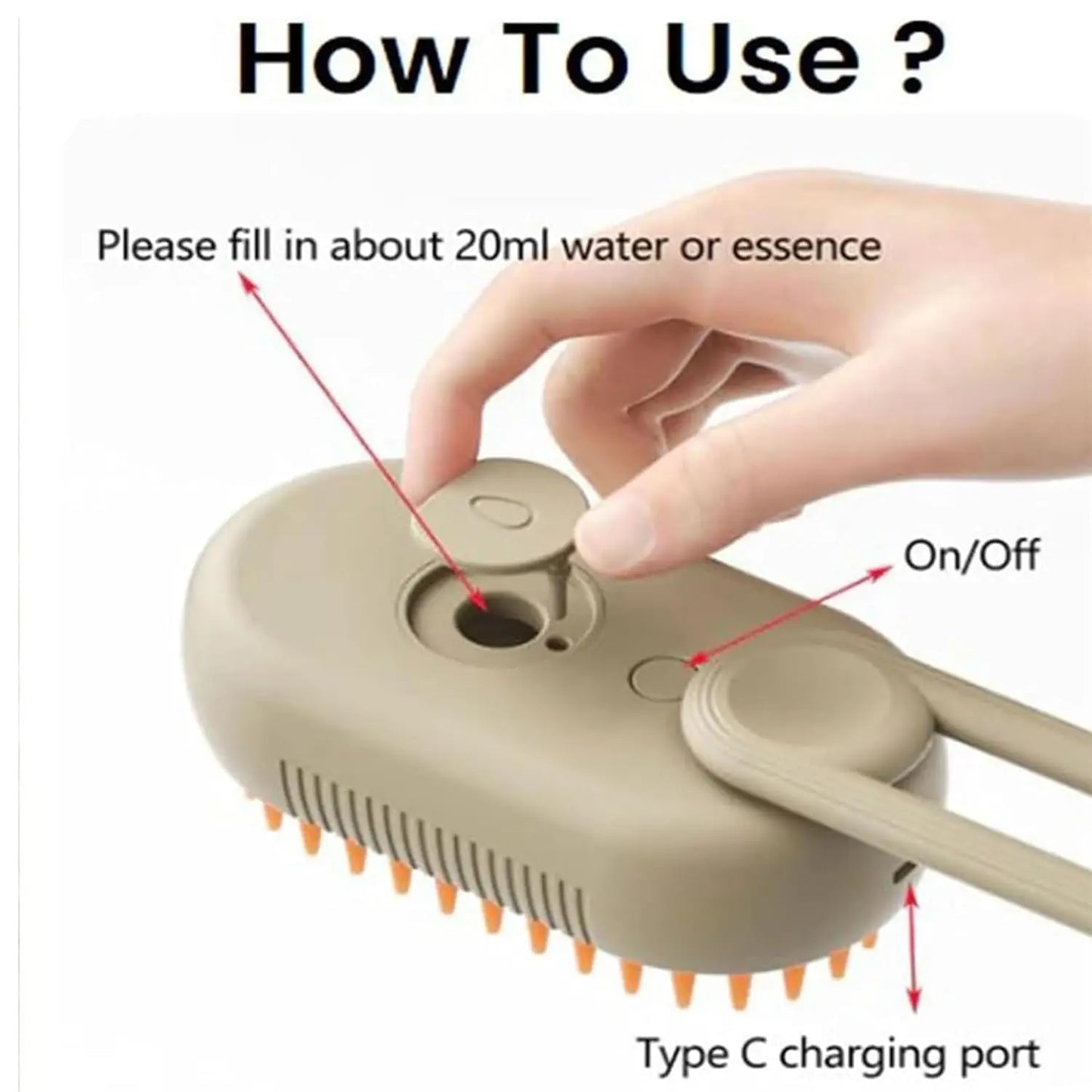 3 in 1 Electric Spray Massage Brush