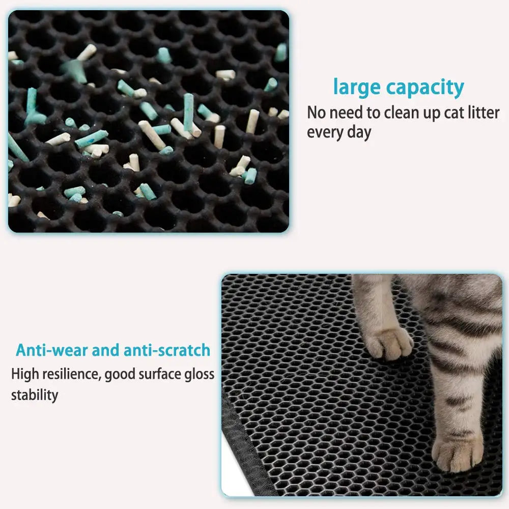 Waterproof Honeycomb Cat Litter Mat Skidproof Design