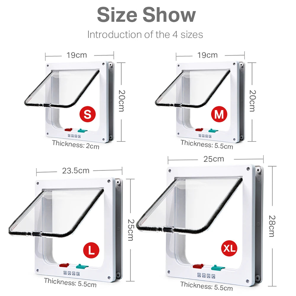 Smart Pet Door with Four Way Locking System