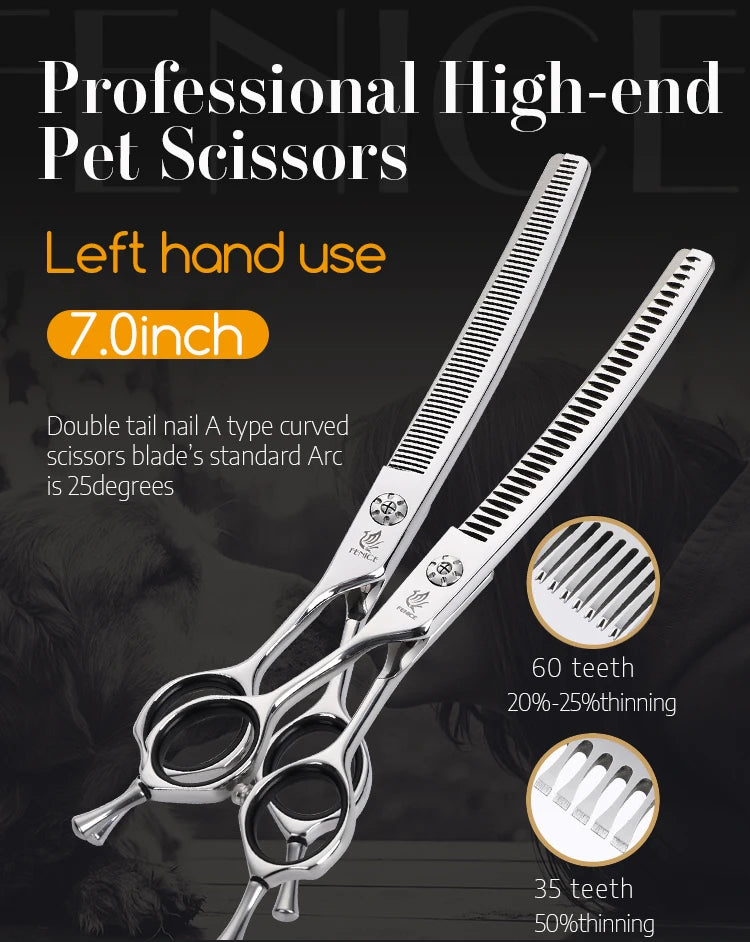 Fenice 7.0 inch Left Handed Professional Dog Grooming Scissors