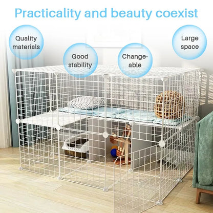 Portable Pet Playpen Heavy Duty Foldable Dog Exercise Fence With Door For Cat Puppy Rabbits Portable Suit Outdoor Indoor