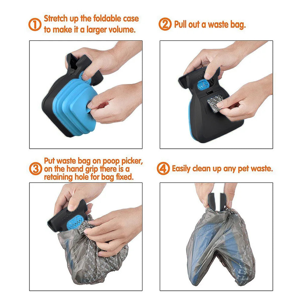 Foldable Pooper Scooper With Decomposable Bags