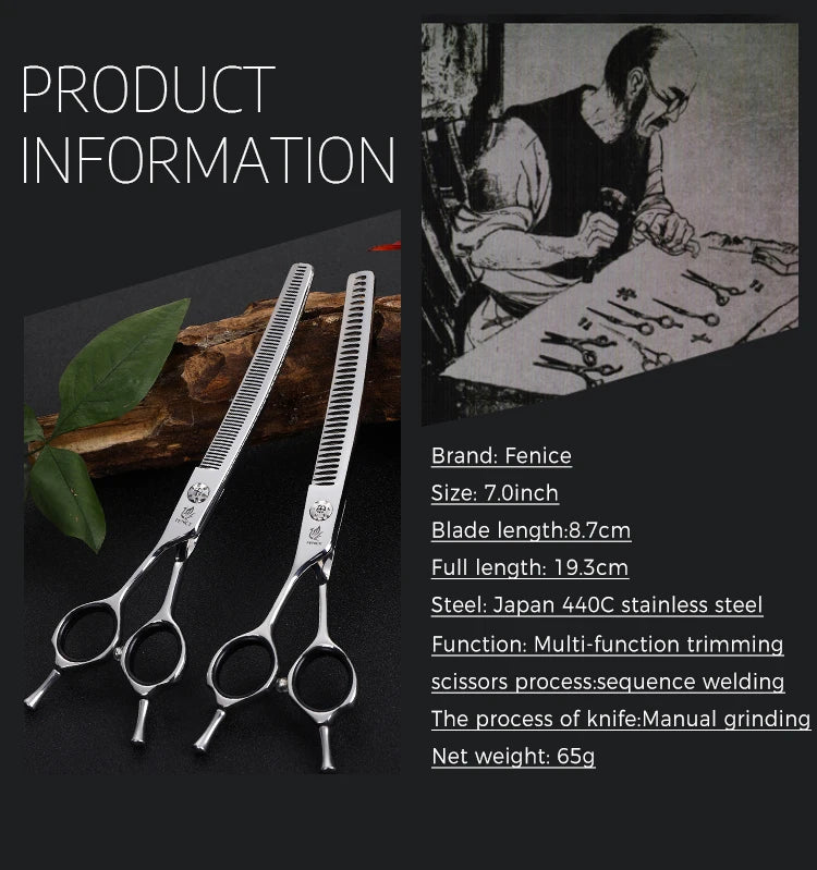 Fenice 7.0 inch Left Handed Professional Dog Grooming Scissors