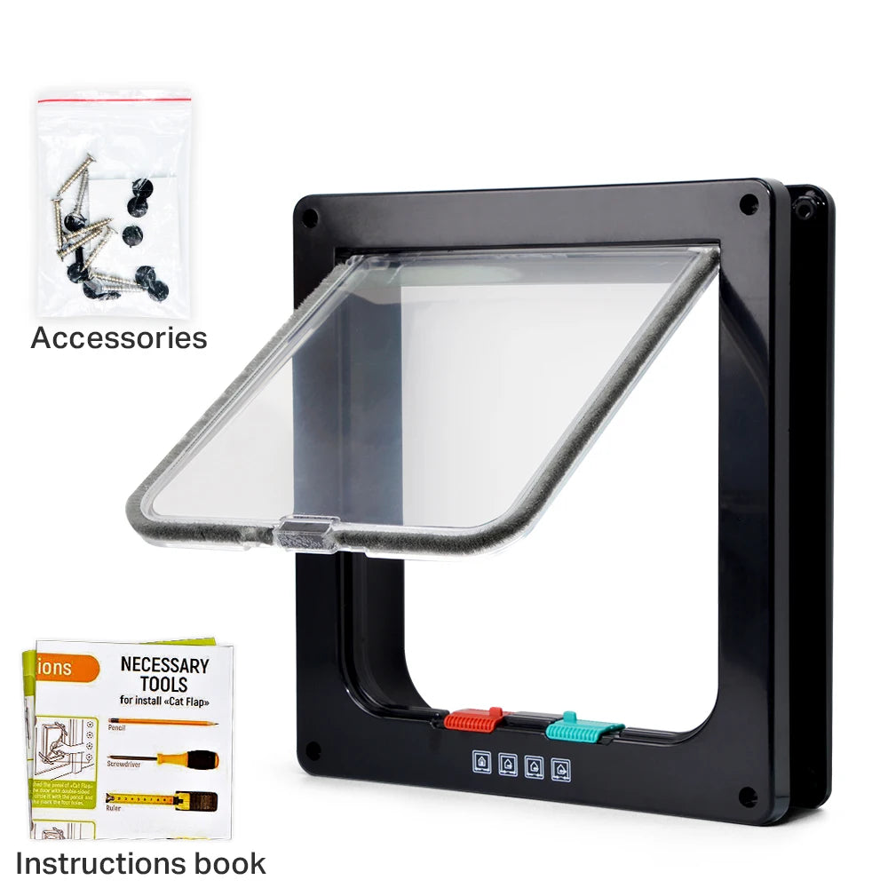 Smart Pet Door with Four Way Locking System