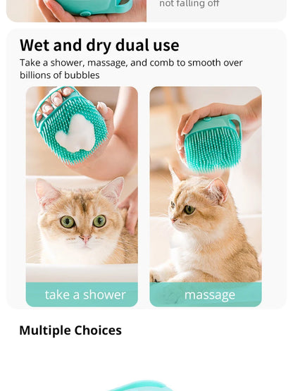 Soft Silicone Pet Bathing Brush and Massager