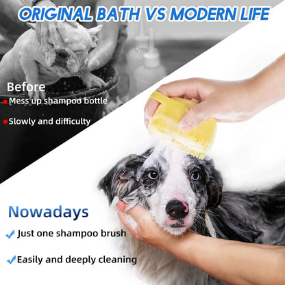 Silicone Dog Shampoo Brush and Massage Comb