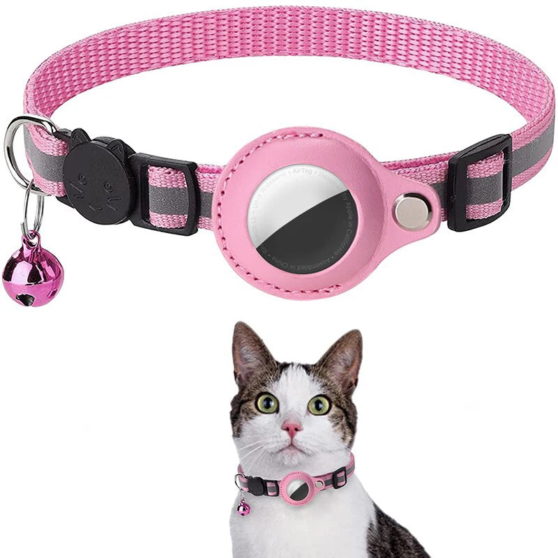 Reflective Cat Collar with AirTag Holder