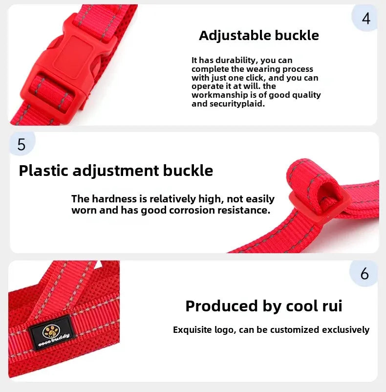 Explosion Proof Breathable Dog Leash and Vest