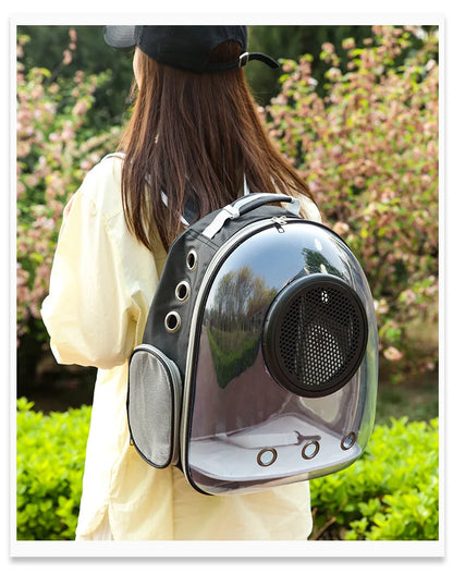 {As seen in Argylle} Space Capsule Pet Backpack-Airline Approved Transparent Carrier [Large Capacity + 360° Ventilation + Dual Handles]