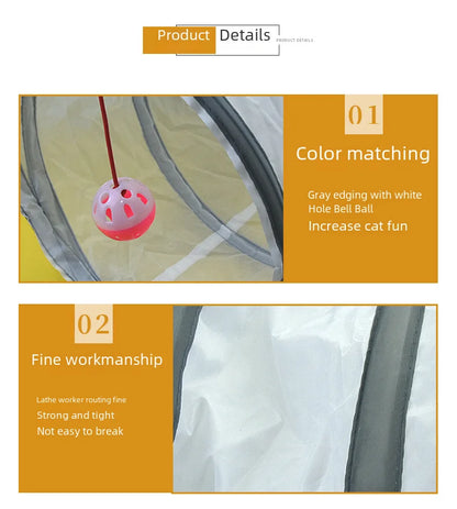 White Cat Tunnel Playground Interactive Toy