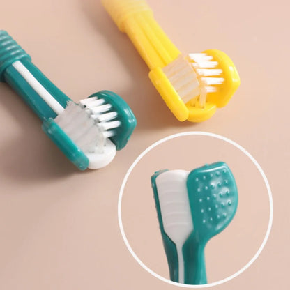 Three-Sided Pet Toothbrush for Fresh Breath