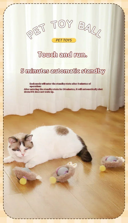 Interactive Motion Activated Plush Cat Toy Ball