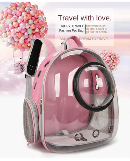 {As seen in Argylle} Space Capsule Pet Backpack-Airline Approved Transparent Carrier [Large Capacity + 360° Ventilation + Dual Handles]