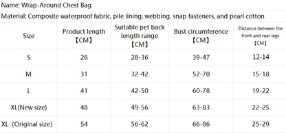 Chest Pet Bag Wrapping Large Dog Backpack