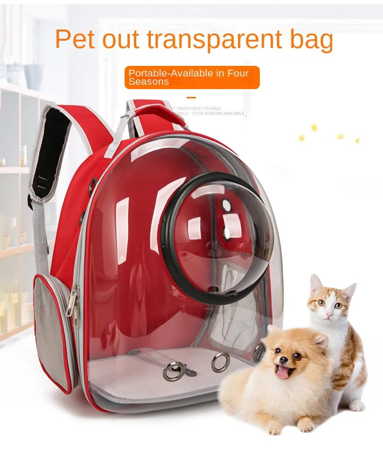 {As seen in Argylle} Space Capsule Pet Backpack-Airline Approved Transparent Carrier [Large Capacity + 360° Ventilation + Dual Handles]
