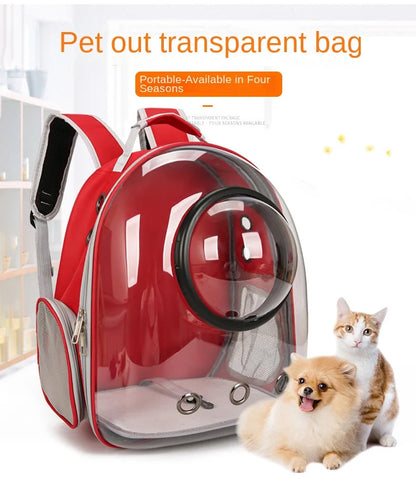 {As seen in Argylle} Space Capsule Pet Backpack-Airline Approved Transparent Carrier [Large Capacity + 360° Ventilation + Dual Handles]