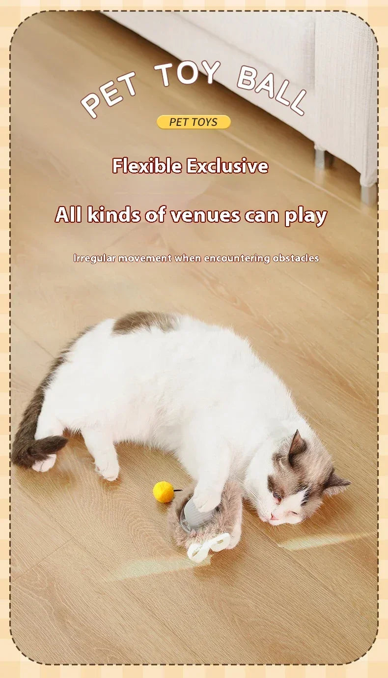 Interactive Motion Activated Plush Cat Toy Ball