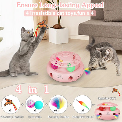 Interactive 4-in-1 Cat Toy with USB Charging