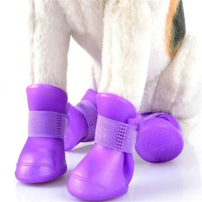 Green and Purple Waterproof Rain Shoes Set