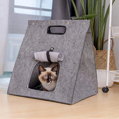 Multi-Functional Washable Felt Pet Bed Nest