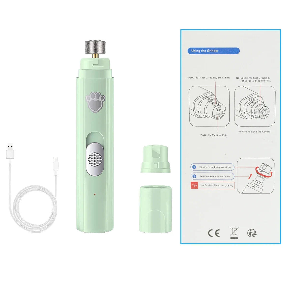 Electric Nail Grinder Rechargeable Painless Trimmer