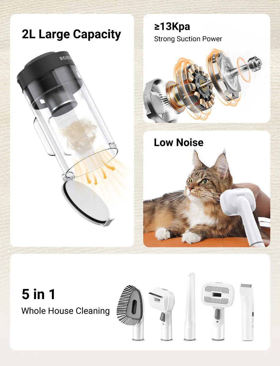 Multifunction Smart Pet Grooming Vacuum Kit 5 IN 1