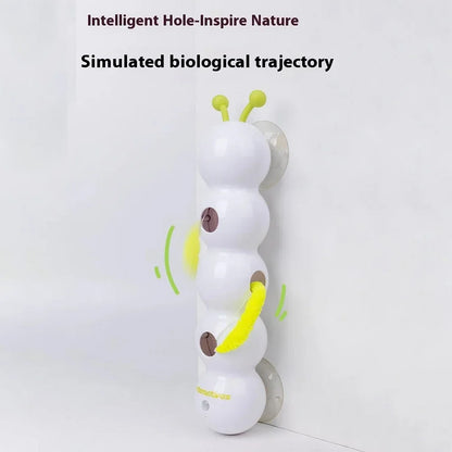 Intelligent Interactive Cat Toy Motion Activated Wack A Worm Post Toy With Tail Automatic Emerging from The Hole Teasing Cat Toy