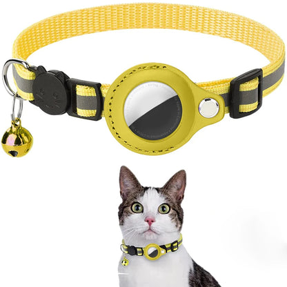 Reflective Cat Collar with AirTag Holder
