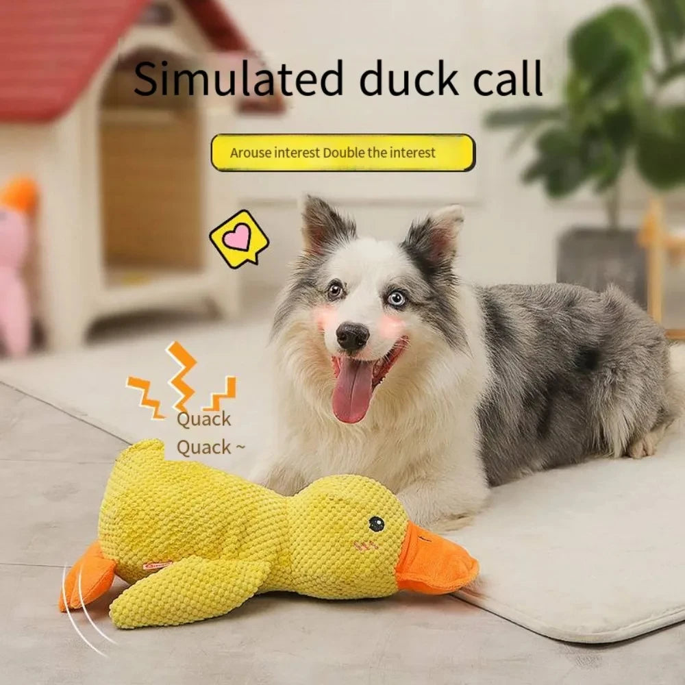 Interactive Plush Duck Chew Toy for Large Pets
