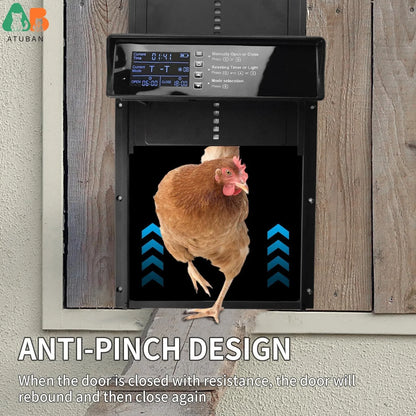 Automatic Chicken Coop Door Solar Powered (Electric LCD Display)