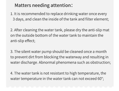 Large Capacity Auto Recirculating Cat Water Fountain