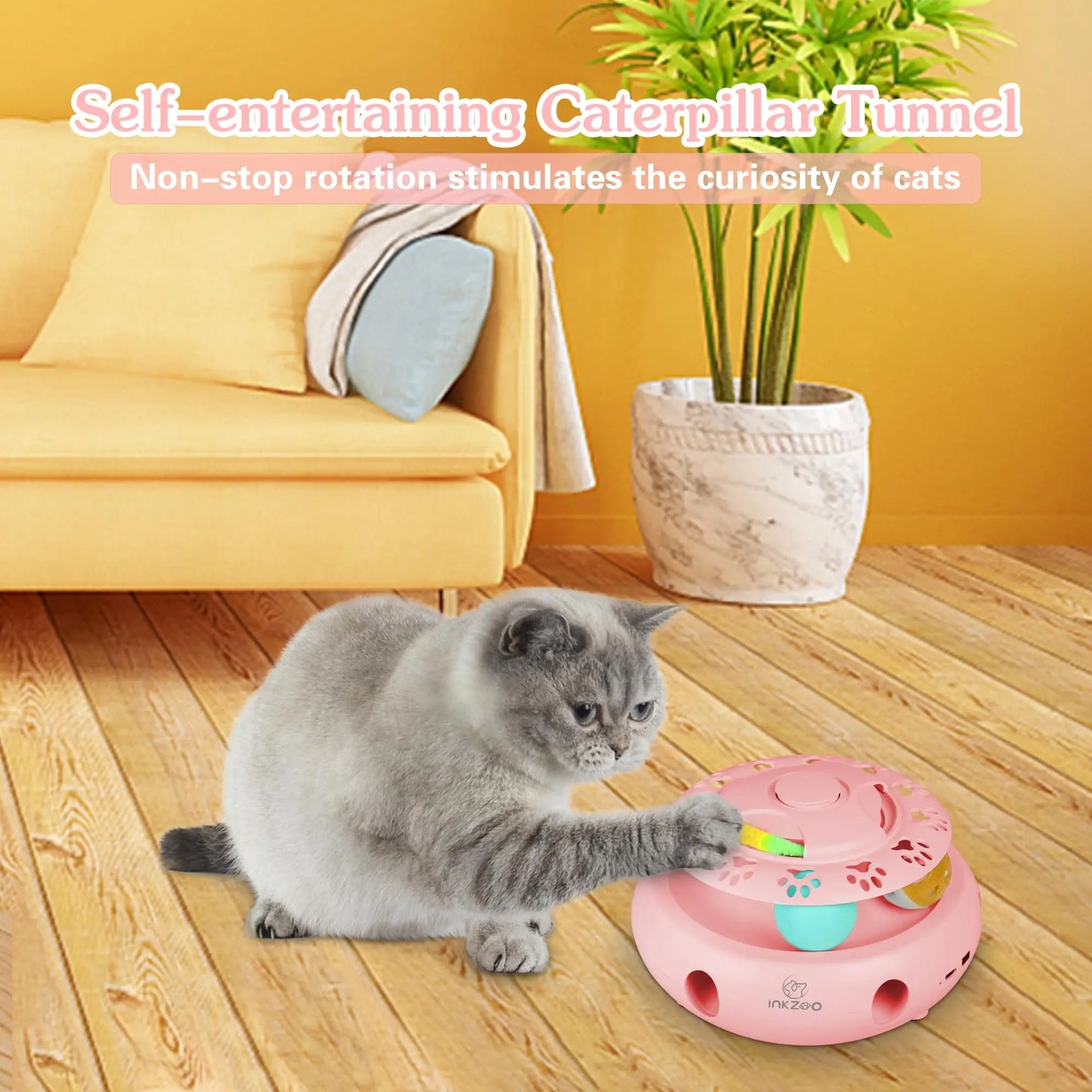 Interactive 4-in-1 Cat Toy with USB Charging