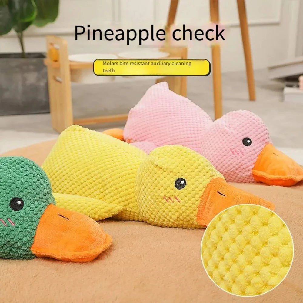 Interactive Plush Duck Chew Toy for Large Pets