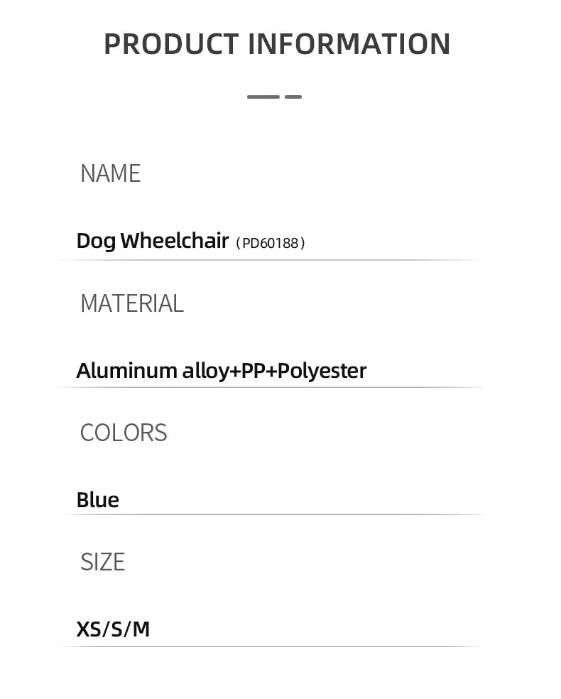 Pet Wheelchair Cart Adjustable Mobility Aids with Wheels [Rehabilitation Walking Mobility Aid]