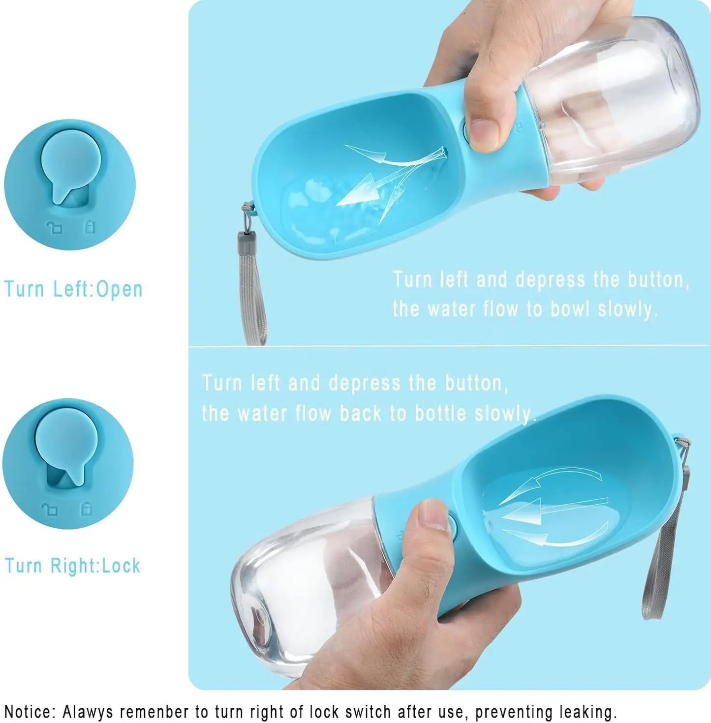 Dog Water Bottle with Food Container, Travel Puppy Water Bowl, Portable Pet Dispenser,Puppy Essentials Necessities for Hiking
