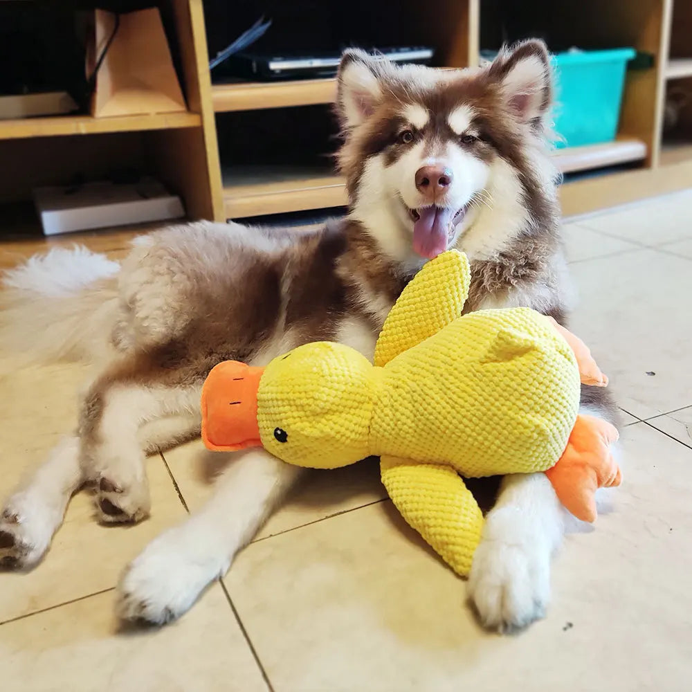 Interactive Plush Duck Chew Toy for Large Pets