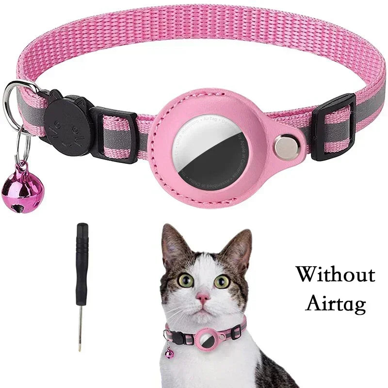 Reflective Cat Collar with AirTag Holder