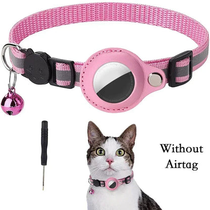 Reflective Cat Collar with AirTag Holder