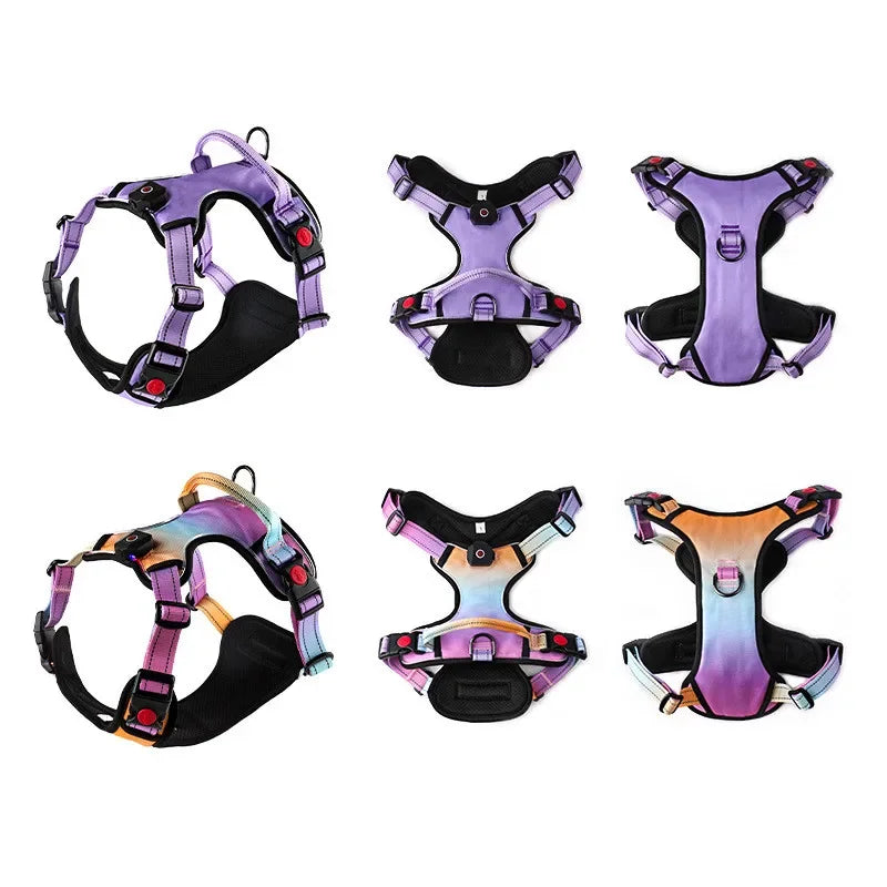 Luminous Dog Harnesses with Three LED Light Modes [Rechargeable]