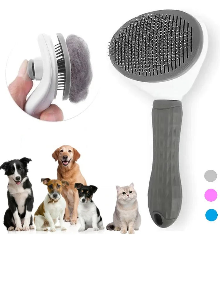 Self Cleaning Pet Hair Removal Slicker Brush