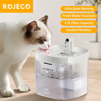 ROJECO Smart Automatic Pet Water Fountain Dispenser
