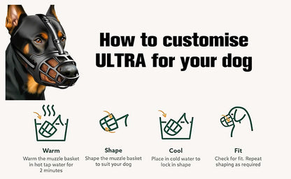 Reflective Breathable Basket Muzzle for Dogs