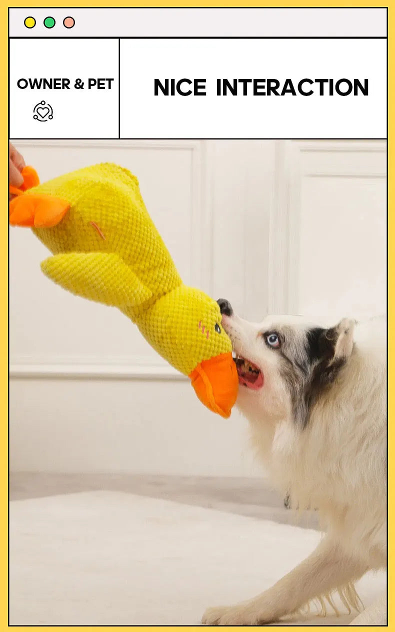 Interactive Plush Duck Chew Toy for Large Pets
