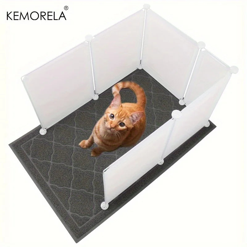 Cat Litter Box Enclosure Splash Guard With Cat Litter Mat
