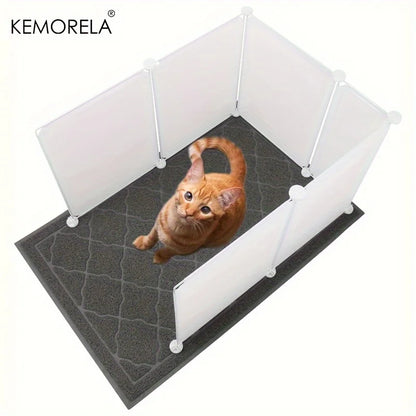 Cat Litter Box Enclosure Splash Guard With Cat Litter Mat